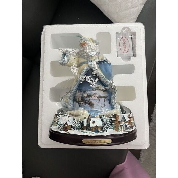 Bradford Thomas Kinkade "AND TO ALL A GOOD NIGHT" Illuminated Figurine 12" Tall - Picture 1 of 3